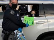 Chief Miller at the Halloween Drive Thru