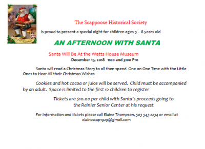 Afternoon with Santa 1pm or 3pm